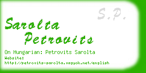 sarolta petrovits business card